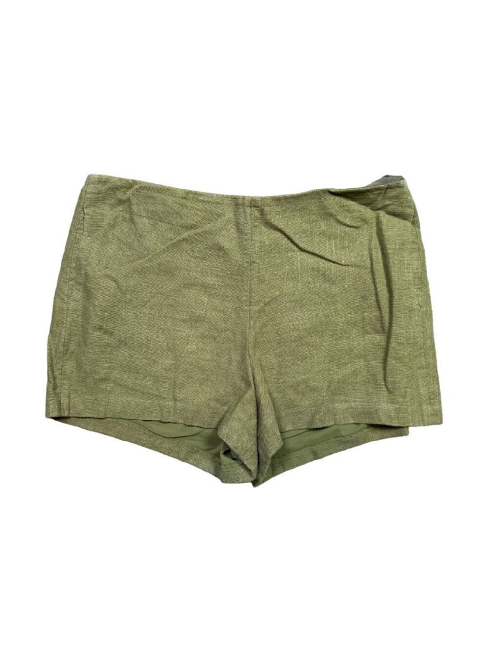 Tory Burch Linen Blend Shorts Womens 10 Olive Green Lined Summer Casual Vacation